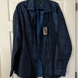 Club Room Navy Paisley Shirt Jacket
